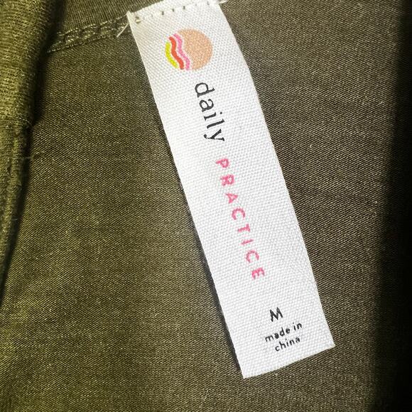 Daily Practice Anthropologie Mini Dress Womens M Olive Green Pleated Balletcore - Picture 6 of 7